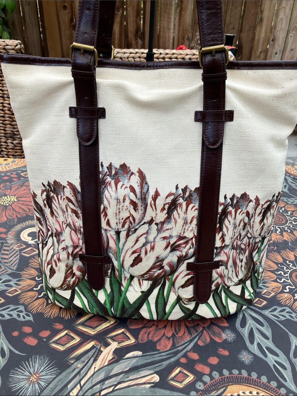 Anthropologie Miss Albright tulip tote